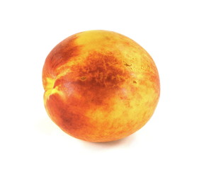 Ripe peach fruits isolated on white background.