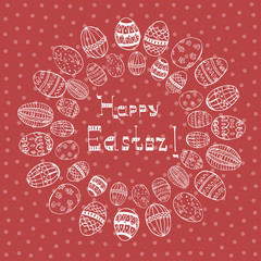 Easter Card with Mandala made from Ornated Eggs