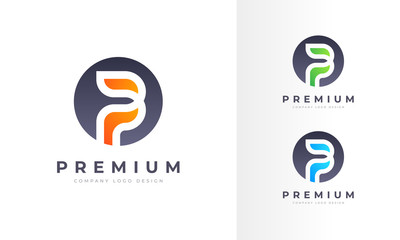 Modern Professional Round P Letter Logo, Company Business Design. Vector Illustrations