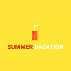 Hello Summer illustration.  Hello Summer logo sign