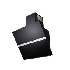 Black stylish cooker hood. Isolated on white