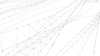 Network of dots connected by lines. DNA twisted structure. Detailed lines forming an abstract background