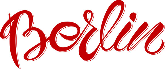 Berlin. Hand written Lettering for city name. Tag,Template. Vector modern calligraphy for print , typography poster.