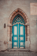 Architectural details a Doors in a temple of ancient city