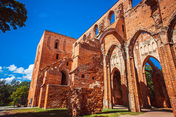 Ruins of cathedral in Tartu, Estonia