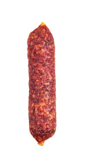 Fresh Salami on white background
