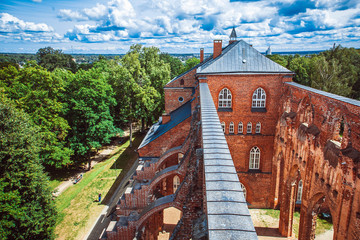 Ruins of cathedral in Tartu, Estonia