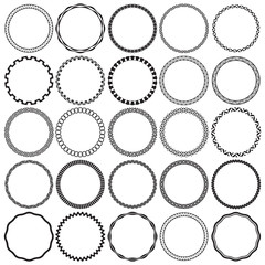 Collection of Round Decorative Ornamental Border Frames. Ideal for vintage label designs.
