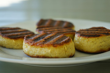 Thick Pancake with grill strips.