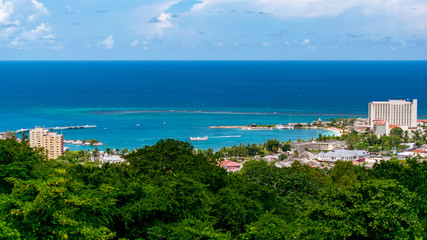 Fototapeta na wymiar panoramic view of Ocho Rios Beach, Jamaica 