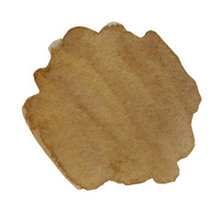 Brown Watercolor hand painted abstract texture. Green gradient background on textured paper. Circle Creative soft subtle aquarelle splash drawing, for design, invitation, vintage template.