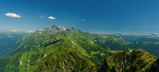 Fototapeta na wymiar Sochi mountains, panorama of summer mountains