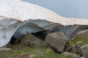Melting glacier in the Sochi mountains