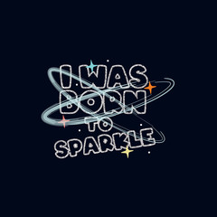 galaxy glitter text lien child tee illustration art vector