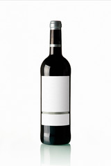 Red Wine Bottle white White Label
