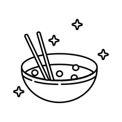 chinese dish rice line style icon