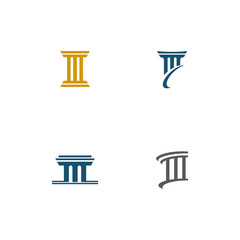 Set Column Logo Template vector