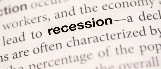 The word recession in a book