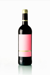 Red Wine Bottle white White Label