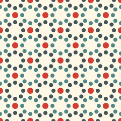 Mini circle seamless pattern. Classic geometric print. Repeated polka dot motif ornament. Simple geo dotted background