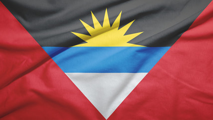 Antigua and Barbuda  flag with fabric texture