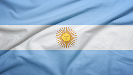 Argentina  flag with fabric texture