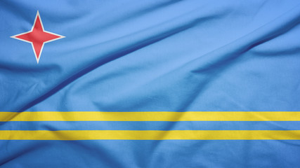 Aruba flag with fabric texture