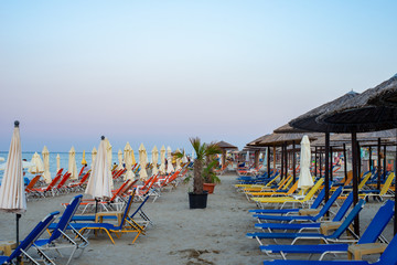Beach in the morning. Emptiness and peace.