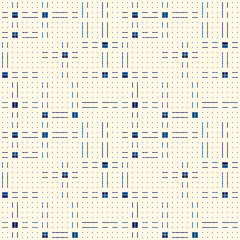 Geometric seamless pattern. Bauhaus style background. Modular grid print. Stripe, line, stroke, rectangle, ornament