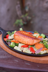 Salmon with roasted vegetables