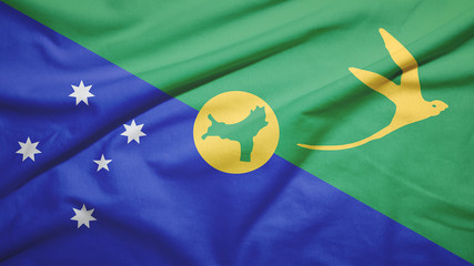 Christmas Island flag with fabric texture