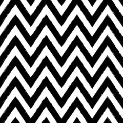 Brush strokes seamless pattern. Freehand horizontal zigzag stripes. Repeated chevron lines background. Grunge geometric