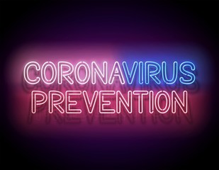 Glow Signboard with Coronavirus Prevention Inscription