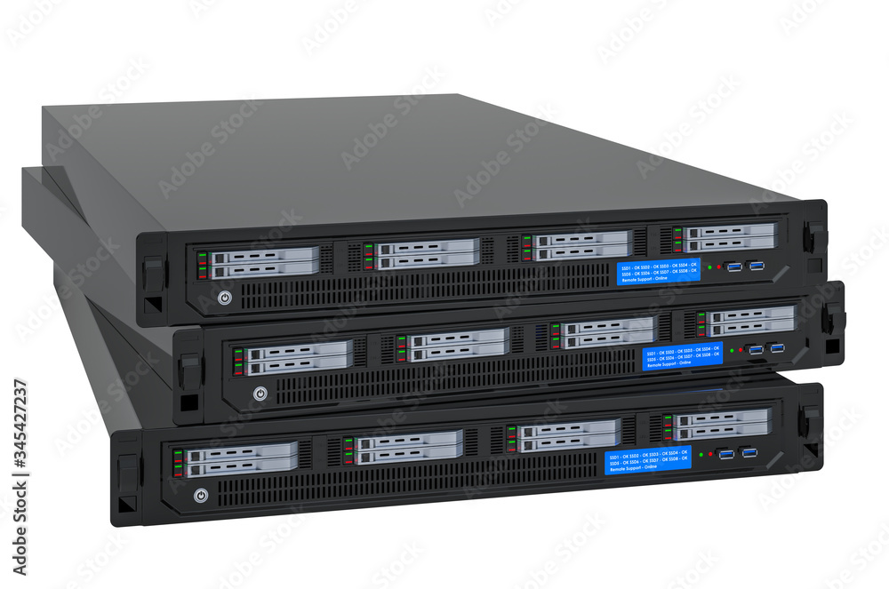 Poster ssd arrays, blades. 3d rendering