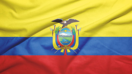 Ecuador flag with fabric texture
