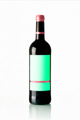Red Wine Bottle white White Label