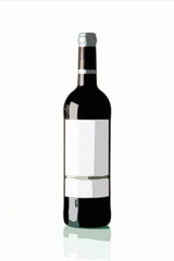 Red Wine Bottle white White Label