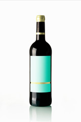 Red Wine Bottle white White Label