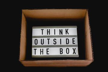 Luminous inscription in a box