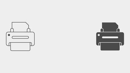 Printer outline and filled vector icon sign symbol