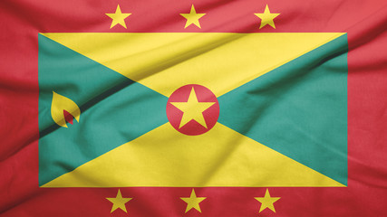 Grenada flag with fabric texture