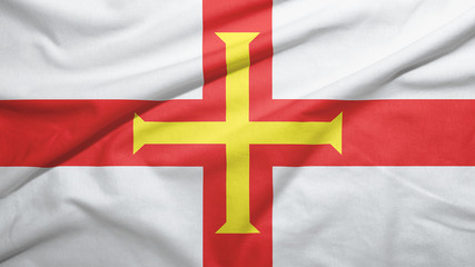 Guernsey flag with fabric texture