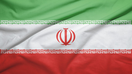 Iran flag with fabric texture