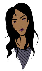 Portrait of beautiful brunette latin woman