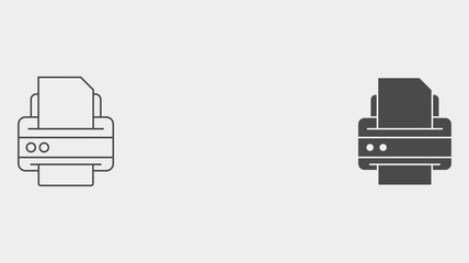 Printer outline and filled vector icon sign symbol
