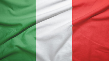 Obraz premium Italy flag with fabric texture