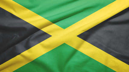 Jamaica flag with fabric texture