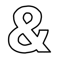 BLACK THICK SERPENTINE SCRIBBLE OUTLINE SPEICIAL MARK : & AMPERSAND
