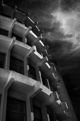 Naklejka premium Urban architecture in black and white