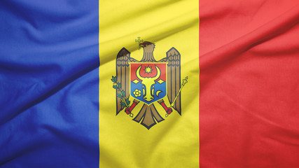 Moldova flag with fabric texture